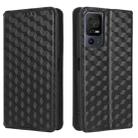 For TCL 40 SE Cubic Grid Texture Flip Leather Phone Case(Black) - 2