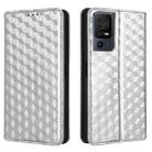 For TCL 40 SE Cubic Grid Texture Flip Leather Phone Case(Silver) - 2