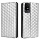 For TCL 40 XL Cubic Grid Texture Flip Leather Phone Case(Silver) - 2