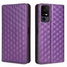 For TCL 40 XL Cubic Grid Texture Flip Leather Phone Case(Purple) - 2