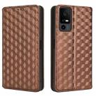 For TCL 40 XL Cubic Grid Texture Flip Leather Phone Case(Brown) - 2