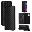 For TCL 50 5G Cubic Grid Texture Flip Leather Phone Case(Black) - 1