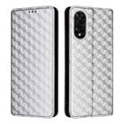 For TCL 50 5G Cubic Grid Texture Flip Leather Phone Case(Silver) - 2