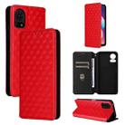 For TCL 50 LE / K23 / K24 Cubic Grid Texture Flip Leather Phone Case(Red) - 1