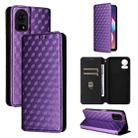For TCL 50 LE / K23 / K24 Cubic Grid Texture Flip Leather Phone Case(Purple) - 1