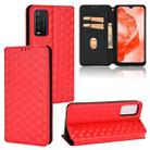 For TCL 205 Cubic Grid Texture Flip Leather Phone Case(Red) - 1