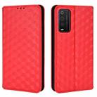 For TCL 205 Cubic Grid Texture Flip Leather Phone Case(Red) - 2