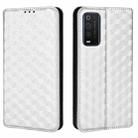 For TCL 205 Cubic Grid Texture Flip Leather Phone Case(Silver) - 2