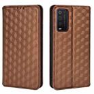 For TCL 205 Cubic Grid Texture Flip Leather Phone Case(Brown) - 2