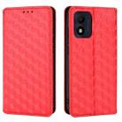 For TCL 303 Cubic Grid Texture Flip Leather Phone Case(Red) - 2