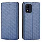For TCL 303 Cubic Grid Texture Flip Leather Phone Case(Blue) - 2