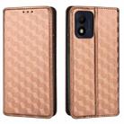 For TCL 303 Cubic Grid Texture Flip Leather Phone Case(Brown) - 2