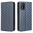 For TCL 403 Cubic Grid Texture Flip Leather Phone Case(Blue) - 2