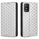 For TCL 403 Cubic Grid Texture Flip Leather Phone Case(Silver) - 2