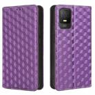 For TCL 403 Cubic Grid Texture Flip Leather Phone Case(Purple) - 2