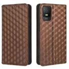 For TCL 403 Cubic Grid Texture Flip Leather Phone Case(Brown) - 2