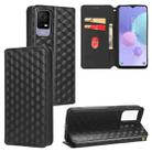 For TCL 405 / TCL 406 Cubic Grid Texture Flip Leather Phone Case(Black) - 1