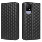 For TCL 405 / TCL 406 Cubic Grid Texture Flip Leather Phone Case(Black) - 2