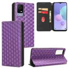 For TCL 405 / TCL 406 Cubic Grid Texture Flip Leather Phone Case(Purple) - 1