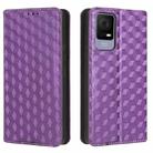 For TCL 405 / TCL 406 Cubic Grid Texture Flip Leather Phone Case(Purple) - 2