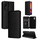 For TCL 501 Cubic Grid Texture Flip Leather Phone Case(Black) - 1