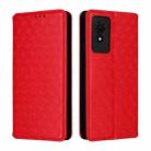 For TCL 501 Cubic Grid Texture Flip Leather Phone Case(Red) - 2