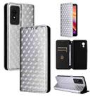 For TCL 501 Cubic Grid Texture Flip Leather Phone Case(Silver) - 1