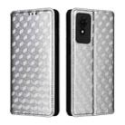 For TCL 501 Cubic Grid Texture Flip Leather Phone Case(Silver) - 2
