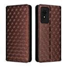 For TCL 501 Cubic Grid Texture Flip Leather Phone Case(Brown) - 2