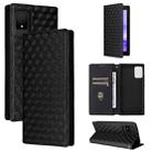 For TCL 502 Cubic Grid Texture Flip Leather Phone Case(Black) - 1