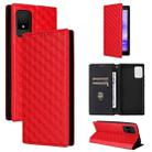 For TCL 502 Cubic Grid Texture Flip Leather Phone Case(Red) - 1