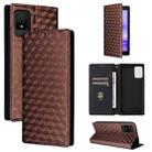 For TCL 502 Cubic Grid Texture Flip Leather Phone Case(Brown) - 1