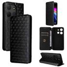 For TCL 503 Cubic Grid Texture Flip Leather Phone Case(Black) - 1