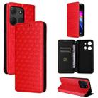 For TCL 503 Cubic Grid Texture Flip Leather Phone Case(Red) - 1