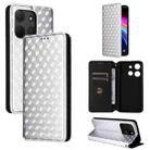 For TCL 503 Cubic Grid Texture Flip Leather Phone Case(Silver) - 1