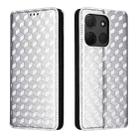 For TCL 503 Cubic Grid Texture Flip Leather Phone Case(Silver) - 2
