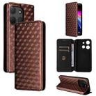 For TCL 503 Cubic Grid Texture Flip Leather Phone Case(Brown) - 1