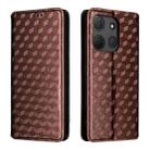 For TCL 503 Cubic Grid Texture Flip Leather Phone Case(Brown) - 2