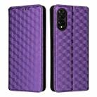For TCL 505 Cubic Grid Texture Flip Leather Phone Case(Purple) - 2