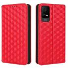 For TCL Ion X Cubic Grid Texture Flip Leather Phone Case(Red) - 2