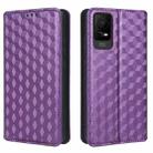 For TCL Ion X Cubic Grid Texture Flip Leather Phone Case(Purple) - 2