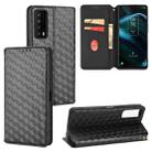 For TCL Stylus 5G Cubic Grid Texture Flip Leather Phone Case(Black) - 1