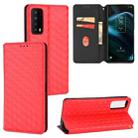 For TCL Stylus 5G Cubic Grid Texture Flip Leather Phone Case(Red) - 1