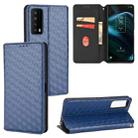 For TCL Stylus 5G Cubic Grid Texture Flip Leather Phone Case(Blue) - 1