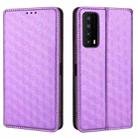 For TCL Stylus 5G Cubic Grid Texture Flip Leather Phone Case(Purple) - 2