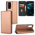 For TCL Stylus 5G Cubic Grid Texture Flip Leather Phone Case(Brown) - 1