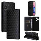 For TCL 60 5G / TCL 60R 5G Cubic Grid Texture Flip Leather Phone Case(Black) - 1
