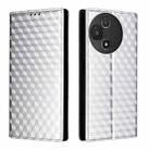 For TCL 60 5G / TCL 60R 5G Cubic Grid Texture Flip Leather Phone Case(Silver) - 2
