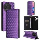 For TCL 60 5G / TCL 60R 5G Cubic Grid Texture Flip Leather Phone Case(Purple) - 1