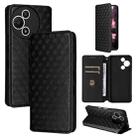 For TCL 60 SE NxtPaper 5G Cubic Grid Texture Flip Leather Phone Case(Black) - 1